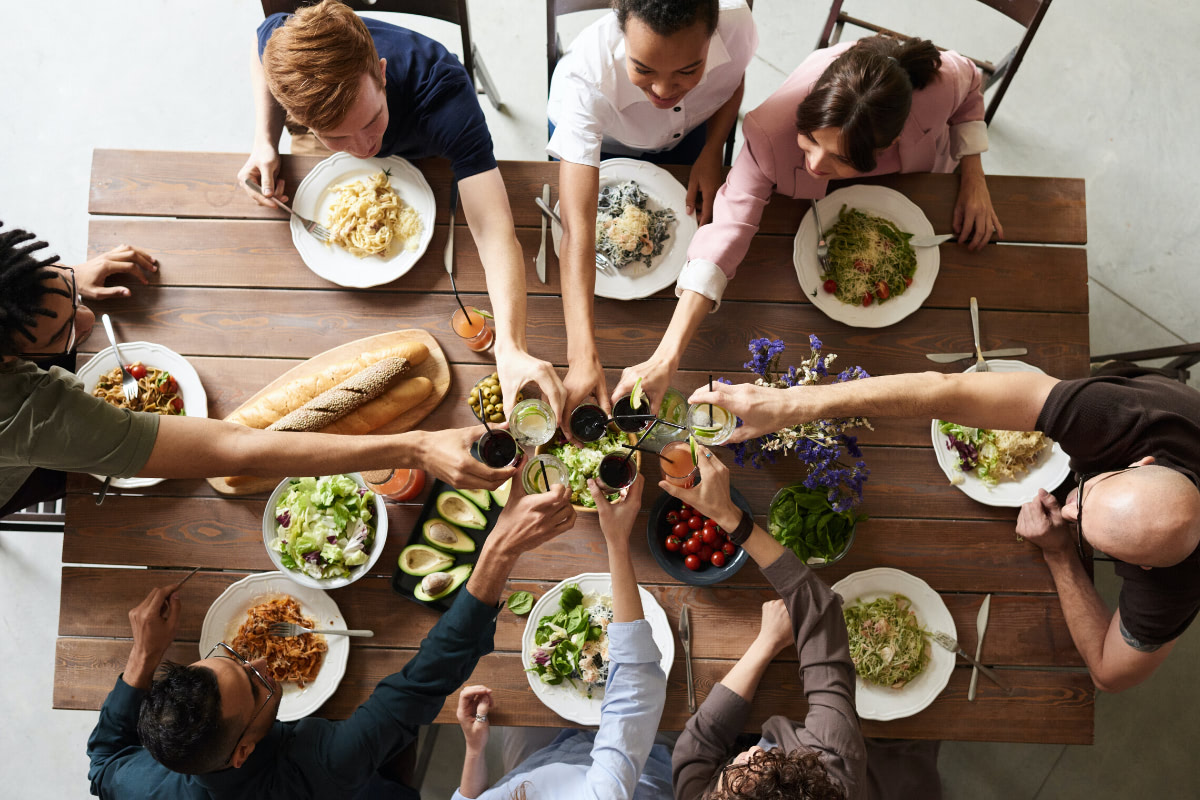 Friends sharing a meal