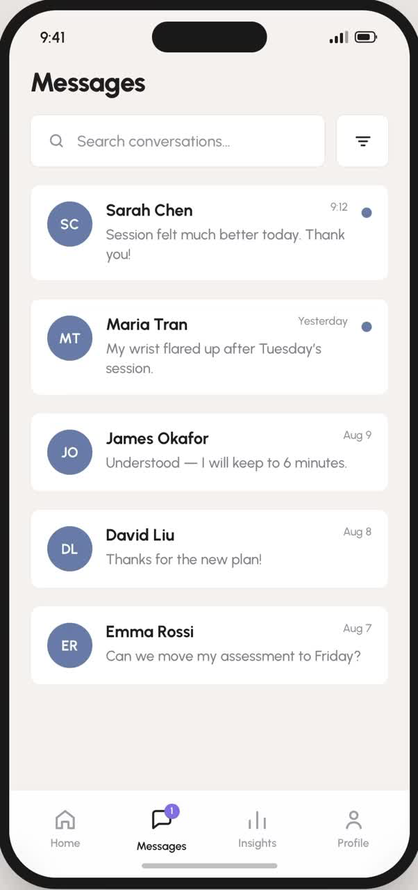 Message screen